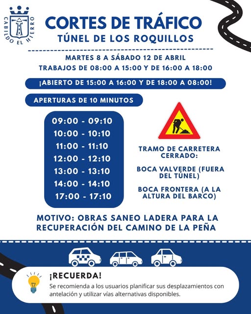 Cortes de tráfico previstos durante las obras