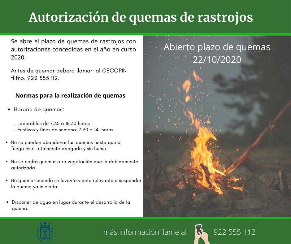 Medio Ambiente abre plazo para la autorización de quemas de rastrojos